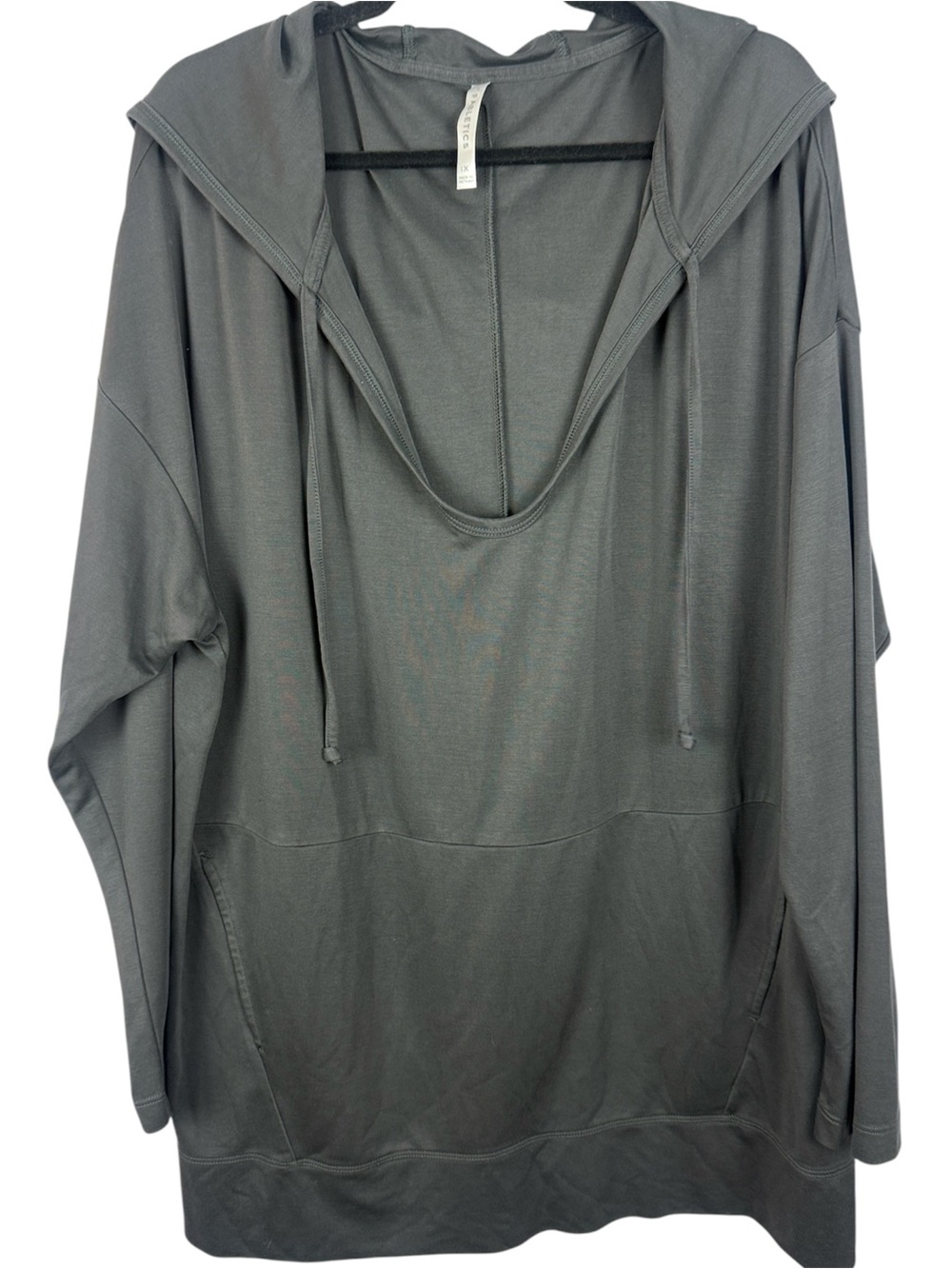 Fabletics Eco-Conscious Modal Blend Charcoal Kangaroo- Style Hooded 1X Pullover
